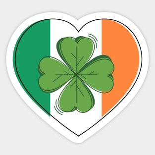 Shamrock with Ireland flag Sticker